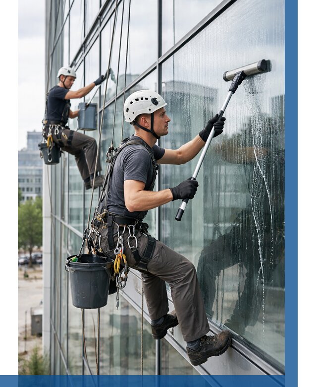 Мойка витражей альпинистами в Новосибирске от 712 р. под ключ|ВЫСОТНИК-Нвс