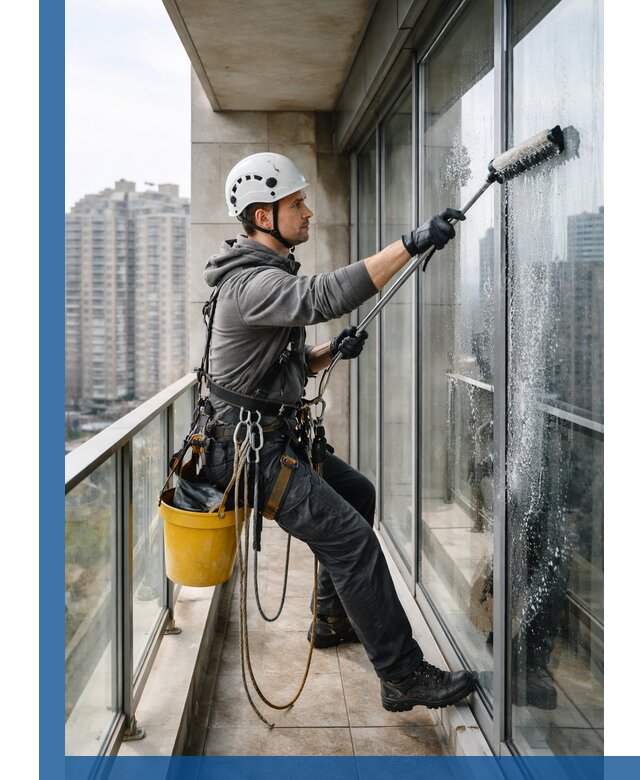 Профессиональная мойка балконного остекления в Новосибирске