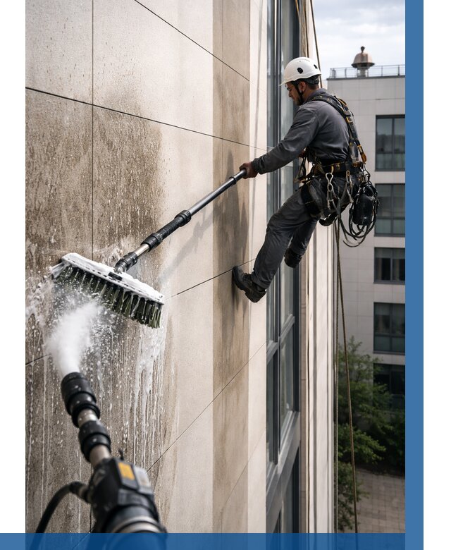 Мойка фасада из керамогранита в Новосибирске от 305 р. | ВЫСОТНИК-Нвс