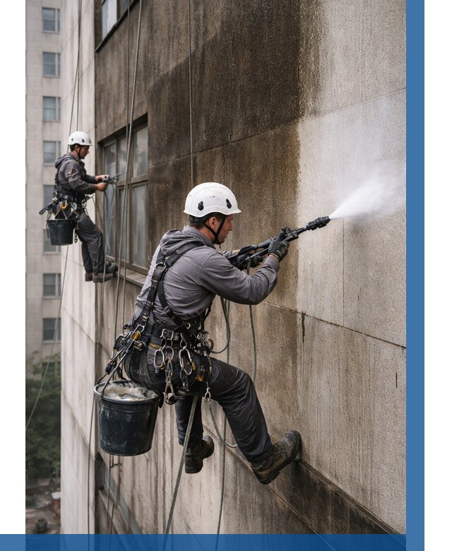 Очистка фасада от копоти в Новосибирске от 254 р. | ВЫСОТНИК-Нвс