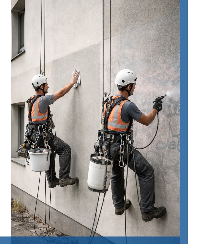 Антиграффити покрытие фасада в Новосибирске от 610 р. | ВЫСОТНИК-Нвс