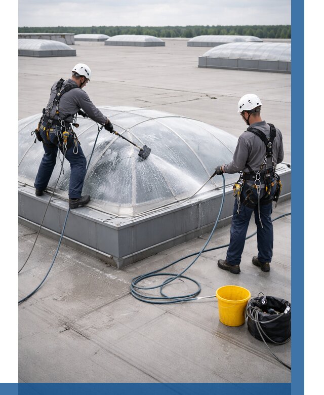 Мойка зенитных фонарей в Новосибирске, заказать от 4575 р. | ВЫСОТНИК-Нвс