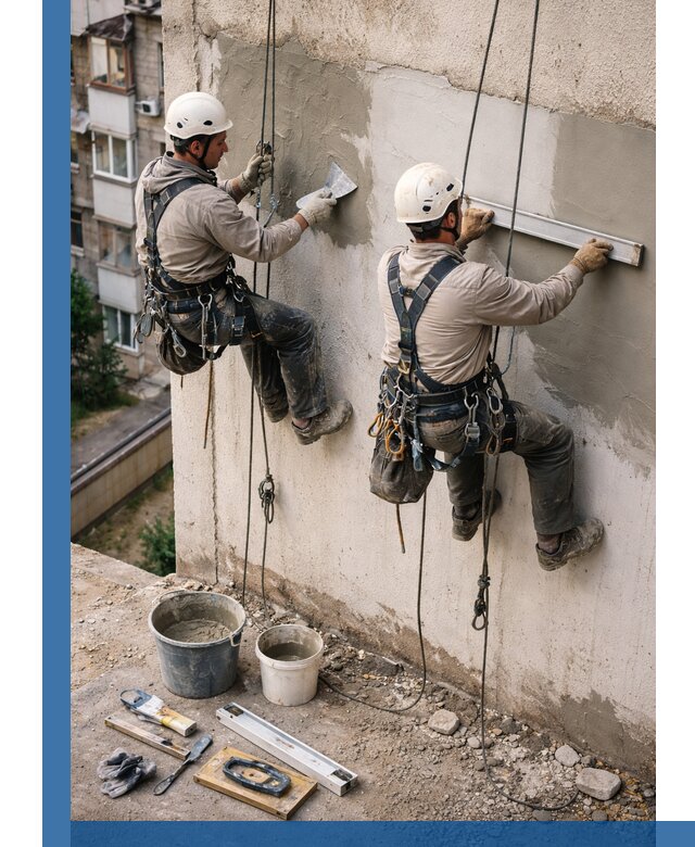 Комплексный ремонт штукатурного фасада с гарантией в Новосибирске