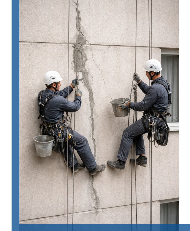 Заделка трещин на фасаде в Новосибирске с гарантийным ремонтом