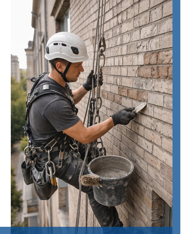 Ремонт кирпичной кладки фасада в Новосибирске от 1830 р. | ВЫСОТНИК-Нвс