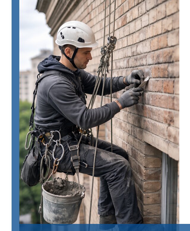 Качественный ремонт кирпичной кладки фасада в Новосибирске с гарантией