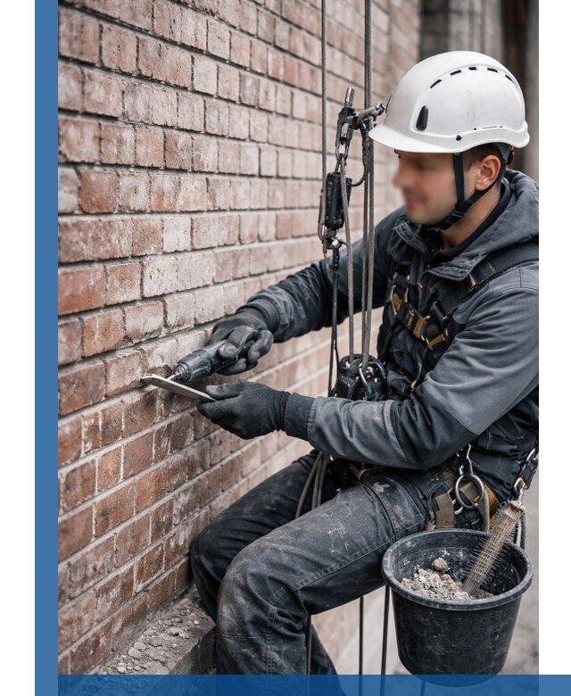 Расшивка кирпичных швов фасадов и стен, ремонт в Новосибирске