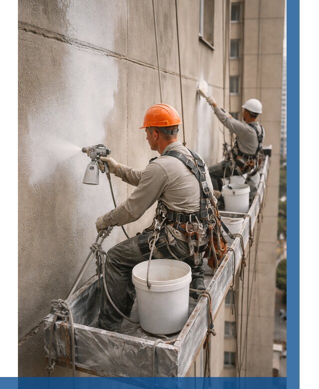 Грунтовка фасада на высоте в Новосибирске от 122 р. | ВЫСОТНИК-Нвс