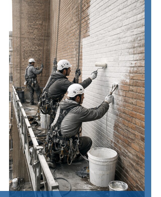 Покраска кирпичного фасада в Новосибирске от 356 р. | ВЫСОТНИК-Нвс