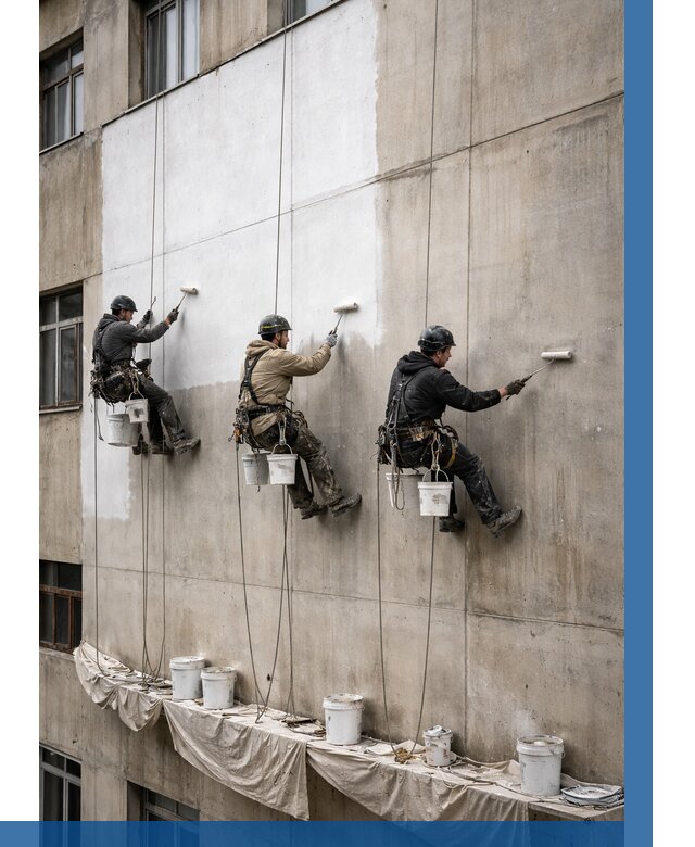 Покраска бетонного фасада в Новосибирске от 356 р за м2 | ВЫСОТНИК-Нвс