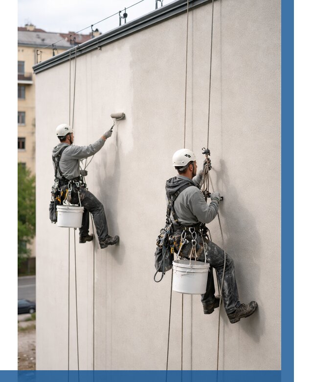 Покраска оштукатуренного фасада в Новосибирске от 325 р. | ВЫСОТНИК-Нвс