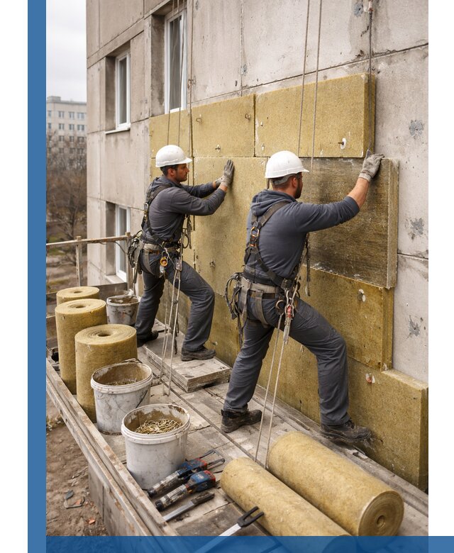 Утепление фасада минватой в Новосибирске под ключ с гарантией