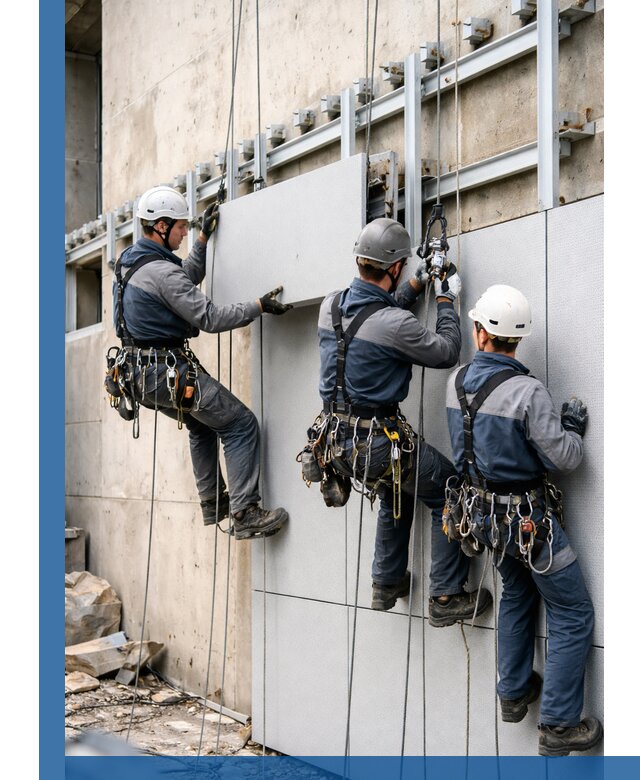 Монтаж вентилируемого фасада в Новосибирске под ключ с гарантией качества