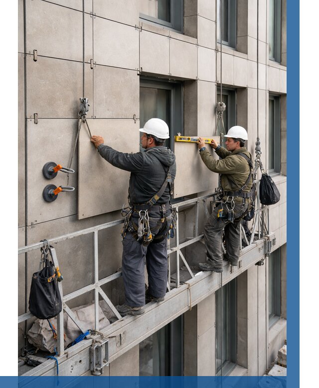 Монтаж керамогранита на фасад в Новосибирске от 2542 р. | ВЫСОТНИК-Нвс