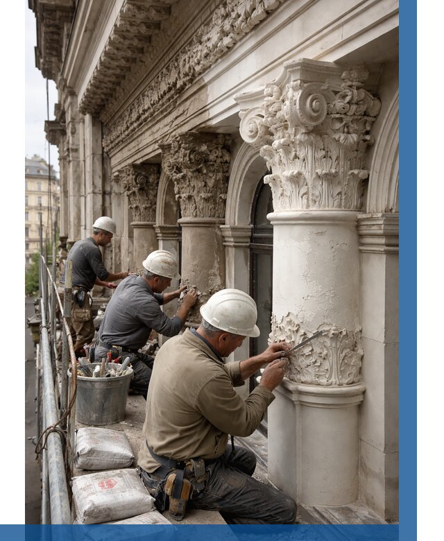 Реставрация фасадной лепнины в Новосибирске от 2542 р. | ВЫСОТНИК-Нвс