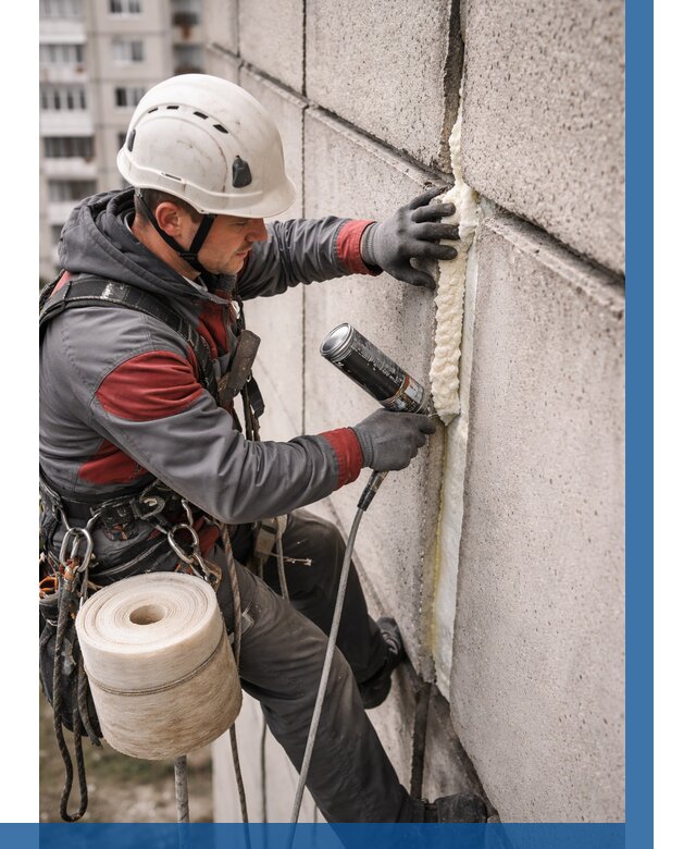 Утепление межпанельных швов в Новосибирске от 712 р. | ВЫСОТНИК-Нвс