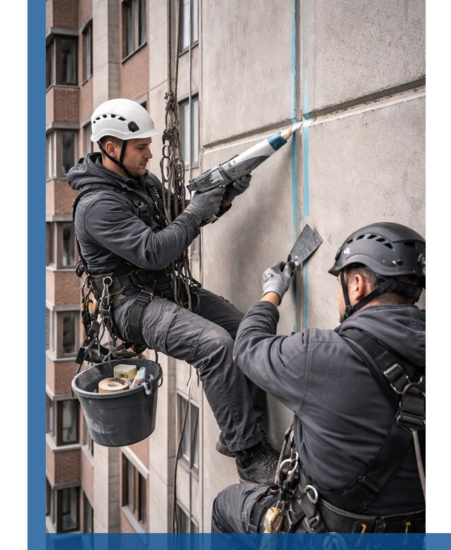 Вторичная герметизация швов фасада и кровли в Новосибирске