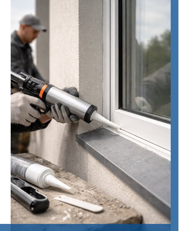 Герметизация монтажных швов окон в Новосибирске от 661 р. | ВЫСОТНИК-Нвс