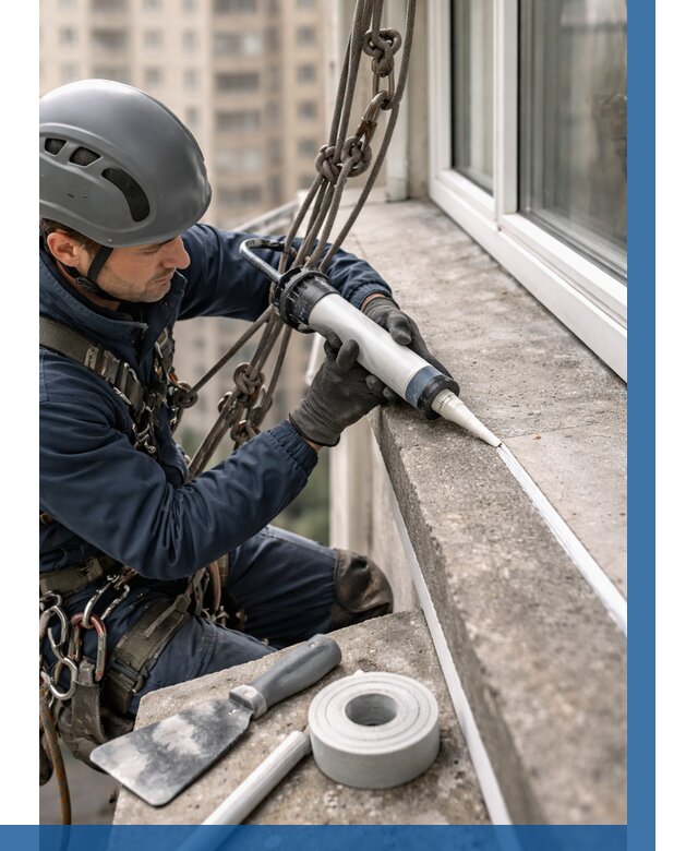 Герметизация балконного козырька в Новосибирске от 4575 р. | ВЫСОТНИК-Нвс