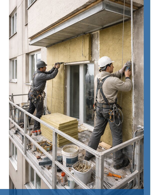 Утепление балкона снаружи в Новосибирске от 1627 р. под ключ ВЫСОТНИК-Нвс