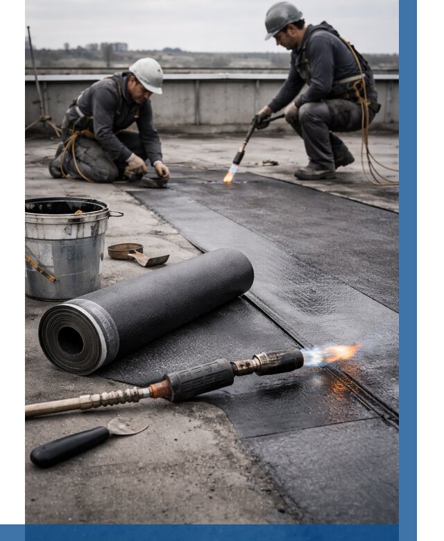 Ремонт рулонной кровли в Новосибирске от 661 р. | ВЫСОТНИК-Нвс