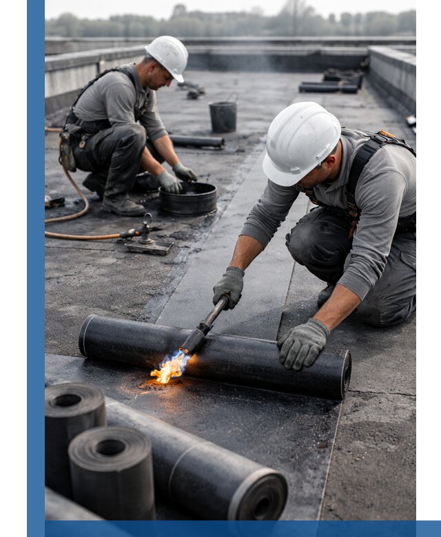 Ремонт рулонной кровли в Новосибирске герметизация и восстановление