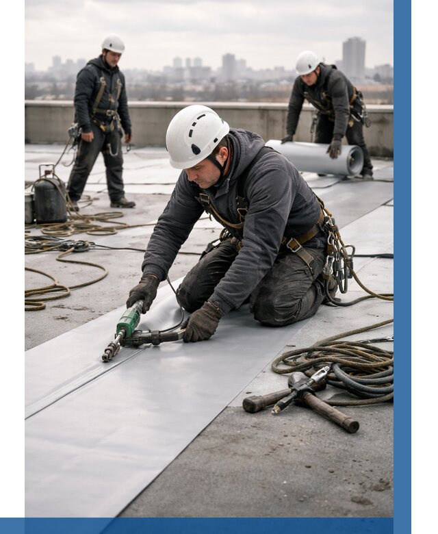 Ремонт мембранной кровли в Новосибирске от 1830 р./м2 | ВЫСОТНИК-Нвс