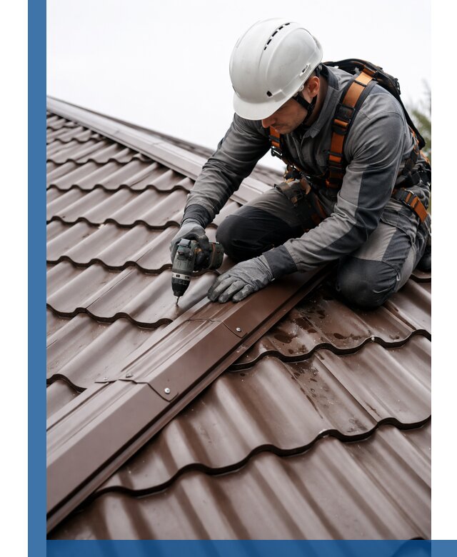 Ремонт металлочерепицы на крыше в Новосибирске профессионально