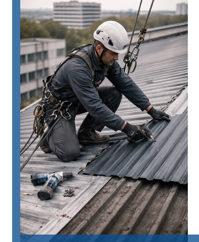 Ремонт профнастила на кровле в Новосибирске, работы под ключ