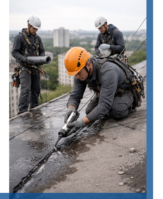 Устранение протечек кровли в Новосибирске от 12199 р. | ВЫСОТНИК-Нвс