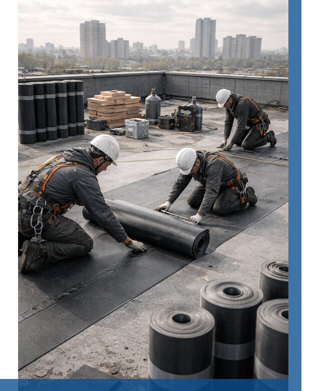 Монтаж мягкой кровли под ключ в Новосибирске от 457 р. | ВЫСОТНИК-Нвс