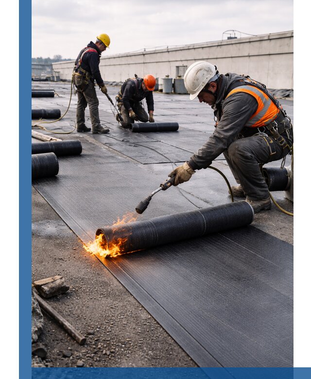 Монтаж наплавляемой кровли в Новосибирске профессионально