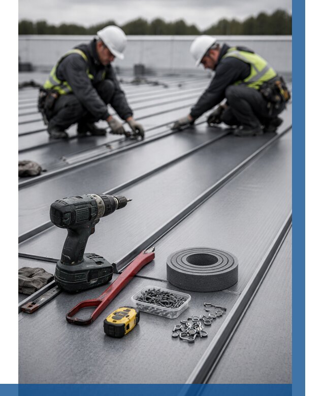 Монтаж фальцевой кровли в Новосибирске от 1830 р. | ВЫСОТНИК-Нвс