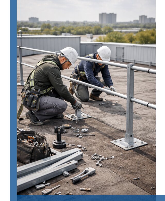 Монтаж кровельного ограждения в Новосибирске под ключ с гарантией