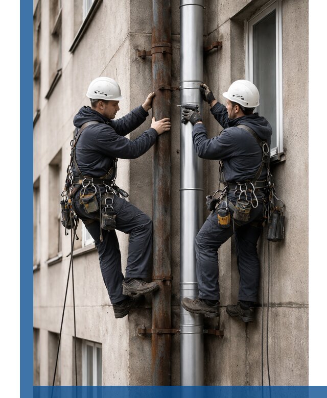 Замена водосточных труб в Новосибирске: монтаж и демонтаж под ключ