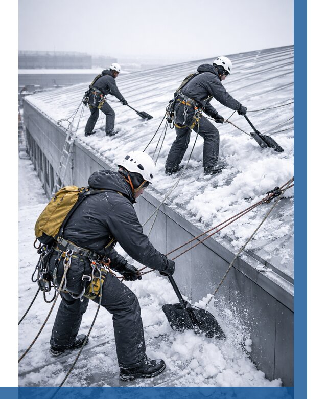 Очистка навесов от снега в Новосибирске от 4575 р. | ВЫСОТНИК-Нвс