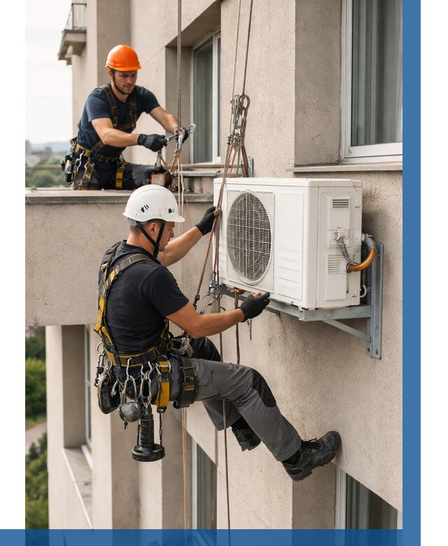 Монтаж внешнего блока кондиционера в Новосибирске от 6608 р. | ВЫСОТНИК-Нвс