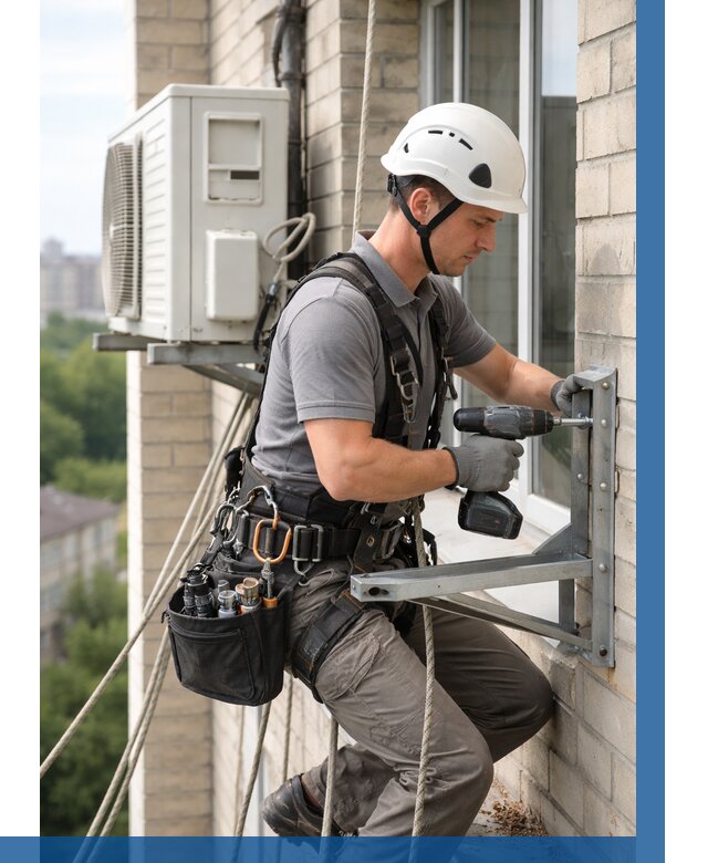 Установка кронштейнов кондиционера в Новосибирске от 3558 р. | ВЫСОТНИК-Нвс