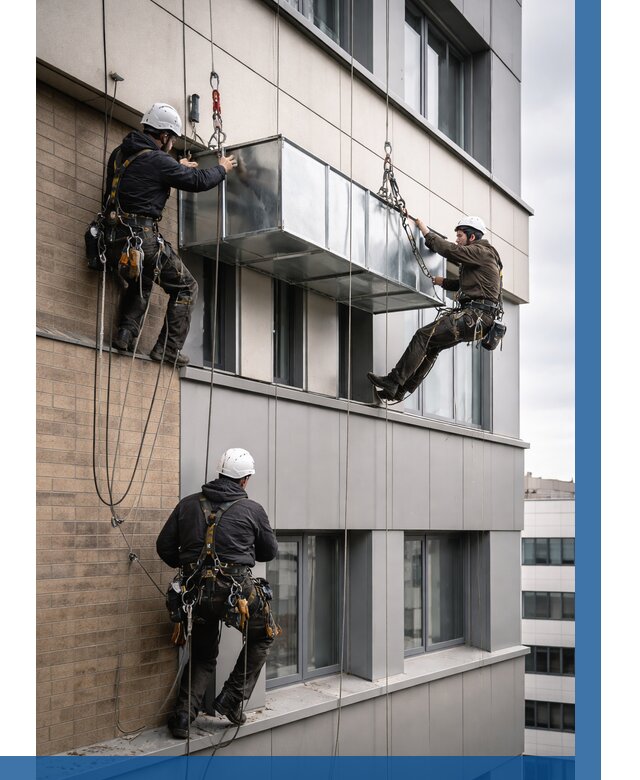 Монтаж воздуховодов на фасаде в Новосибирске от 1525 р. | ВЫСОТНИК-Нвс