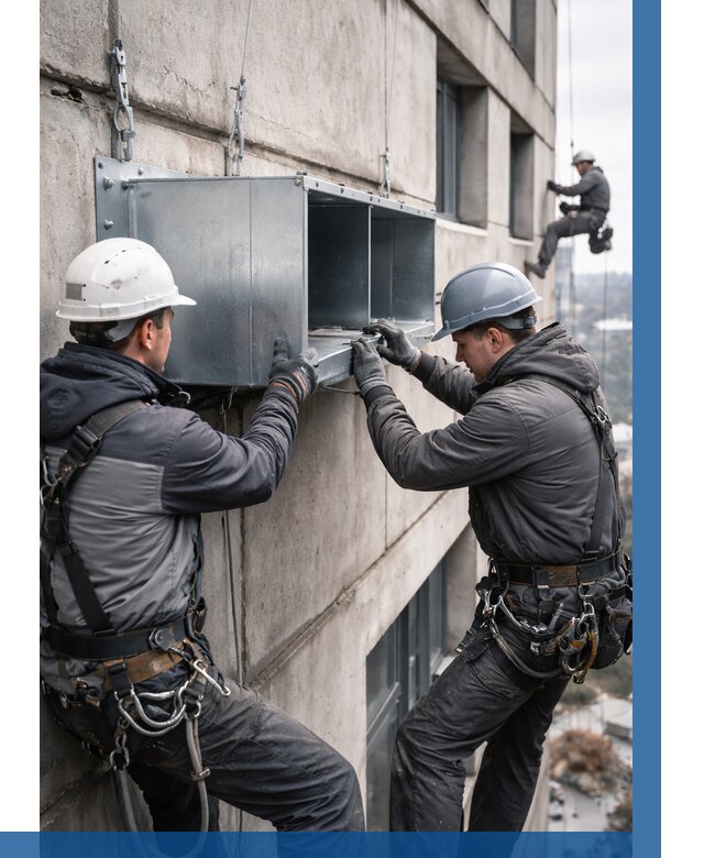 Монтаж вентиляционных коробов в Новосибирске от 3050 р. | ВЫСОТНИК-Нвс