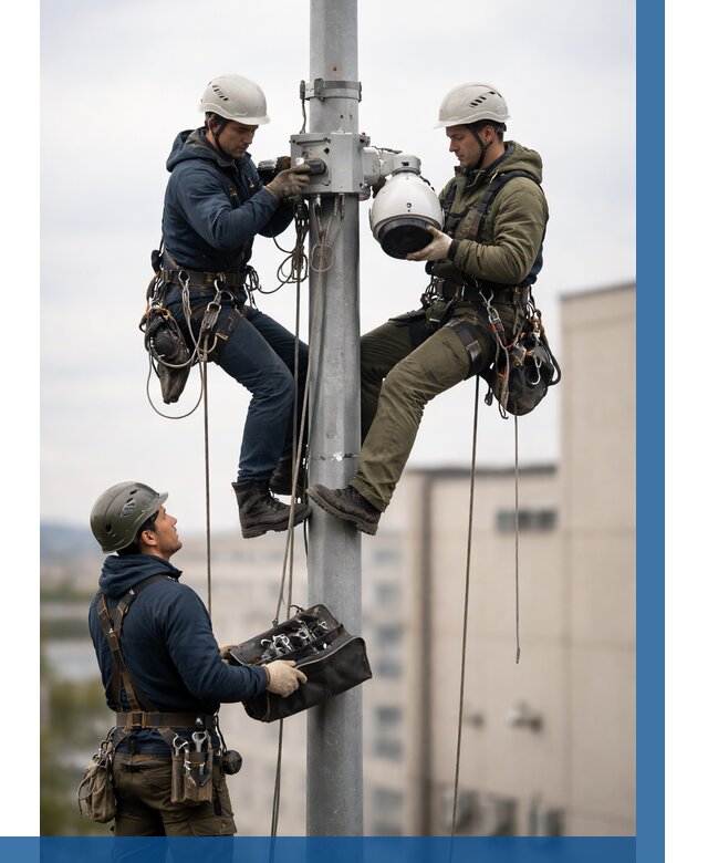 Установка видеокамер на мачте в Новосибирске от 8641 р. | ВЫСОТНИК-Нвс