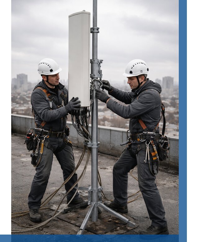 Монтаж антенн связи на крыше в Новосибирске от 8641 р. | ВЫСОТНИК-Нвс