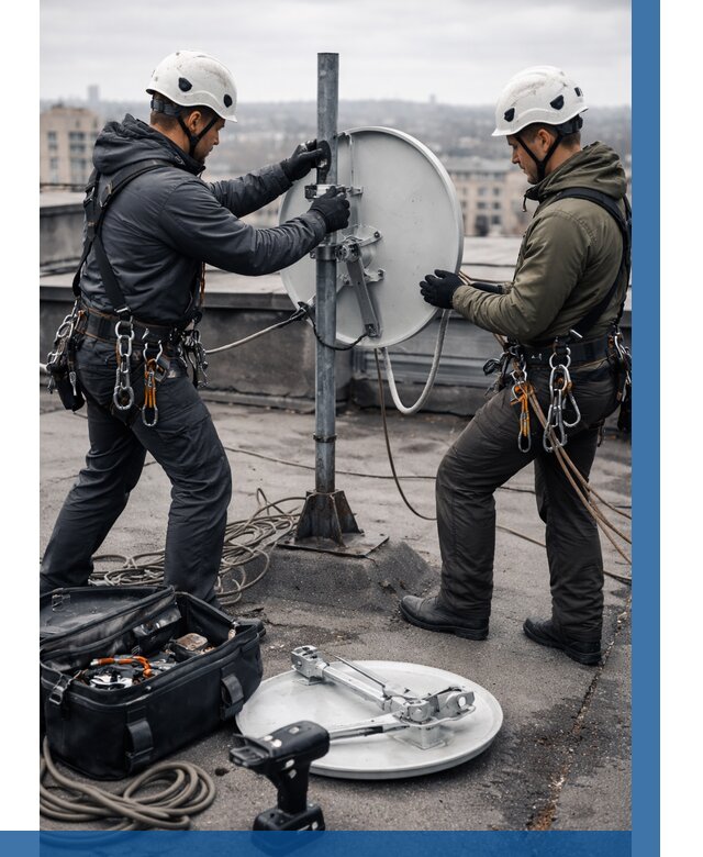 Демонтаж антенн на крыше в Новосибирске от 4575 р. | ВЫСОТНИК-Нвс