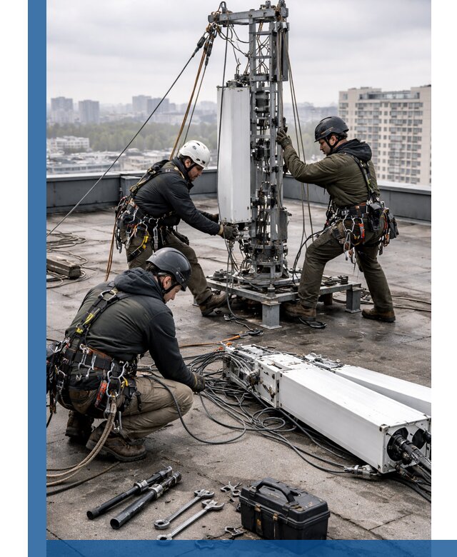 Демонтаж антенн на крыше зданий в Новосибирске с гарантией