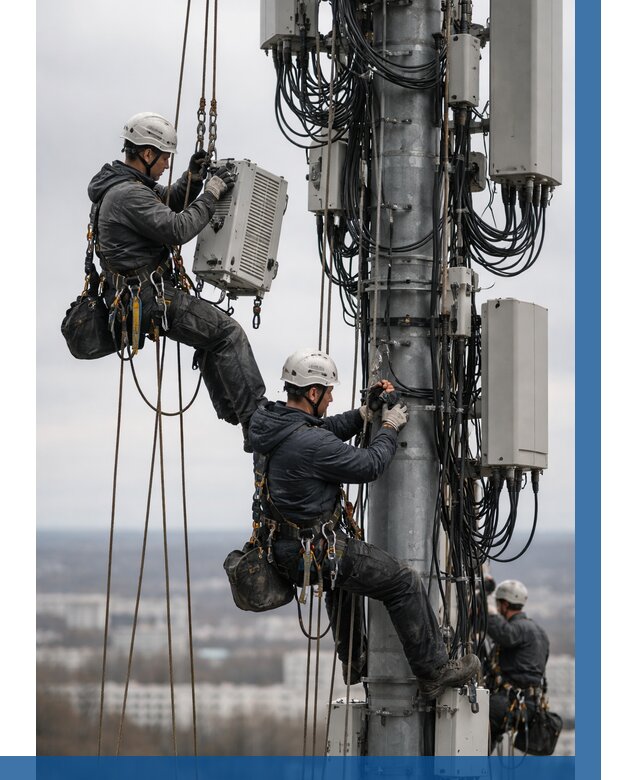 Монтаж оборудования связи на мачте в Новосибирске от 7625 р. | ВЫСОТНИК-Нвс