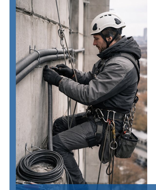 Профессиональный монтаж гофры для кабеля в Новосибирске с гарантией