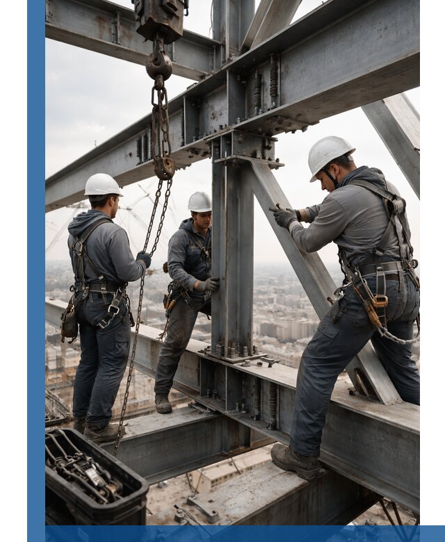 Профессиональный монтаж металлоконструкций на высоте в Новосибирске