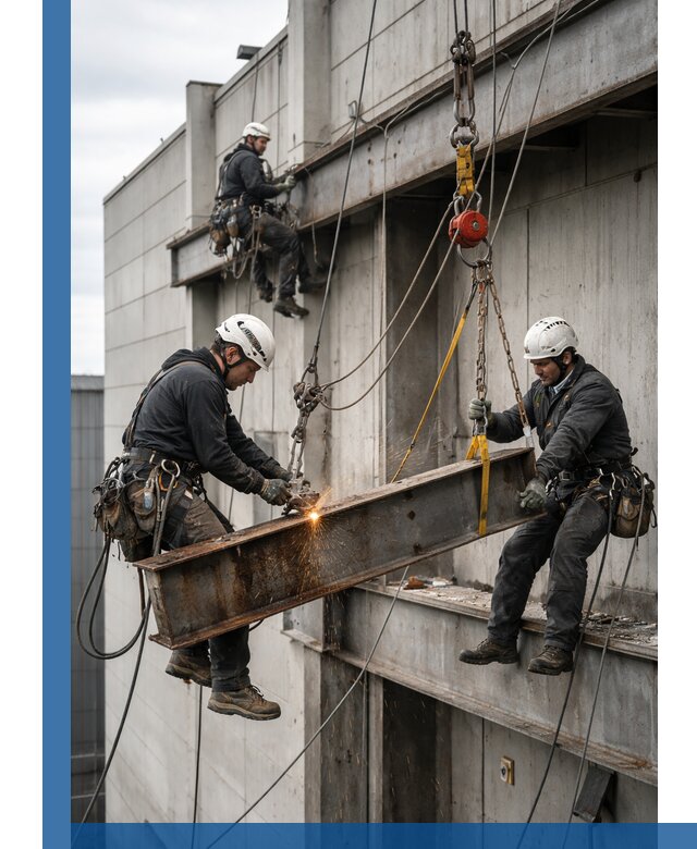 Демонтаж металлоконструкций на высоте в Новосибирске под ключ