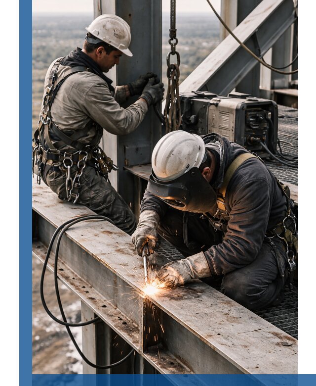 Высотные сварочные работы в Новосибирске для промышленных объектов