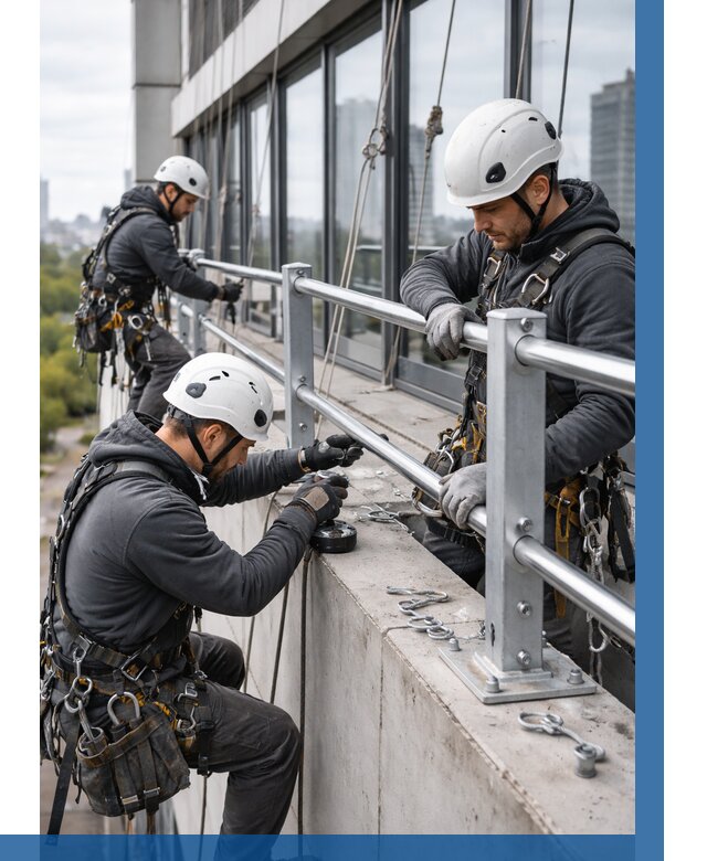Монтаж ограждений на высоте в Новосибирске, от 1220 р. | ВЫСОТНИК-Нвс